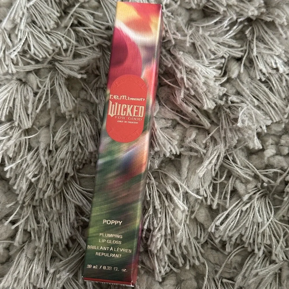 Nwt R.E.M. BEAUTY X WICKED: FOR GOOD POPPY PLUMPING LIP GLOSS - poppy punch